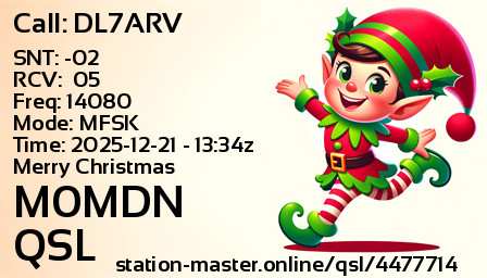 QSL Card for M0MDN QSO with DL7ARV