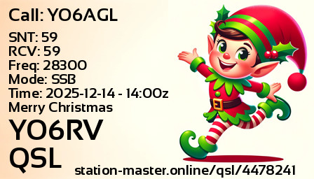 QSL Card for YO6RV QSO with YO6AGL
