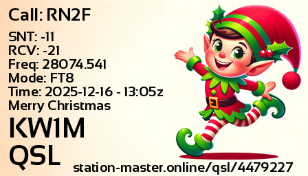 QSL Card for KW1M QSO with RN2F