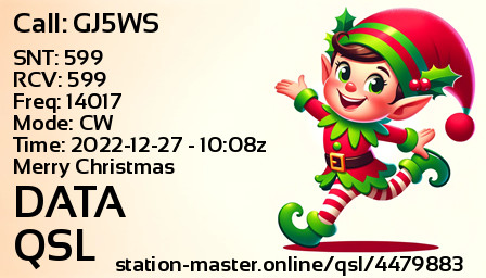 QSL Card for DATA QSO with GJ5WS