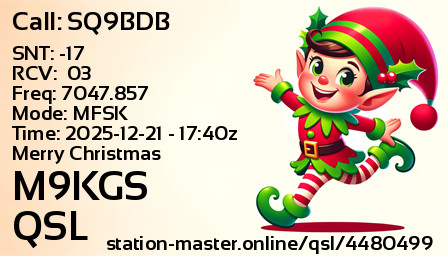 QSL Card for M9KGS QSO with SQ9BDB