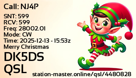 QSL Card for DK5DS QSO with NJ4P