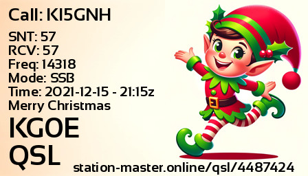 QSL Card for KG0E QSO with KI5GNH