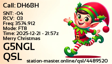 QSL Card for G5NGL QSO with DH6BH