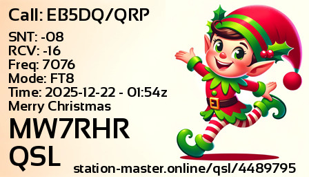 QSL Card for MW7RHR QSO with EB5DQ/QRP