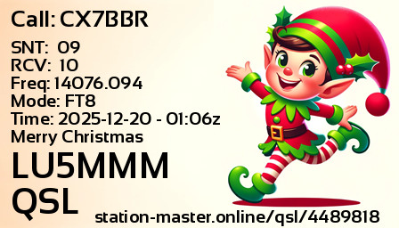 QSL Card for LU5MMM QSO with CX7BBR