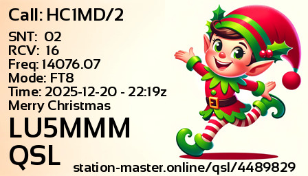 QSL Card for LU5MMM QSO with HC1MD/2