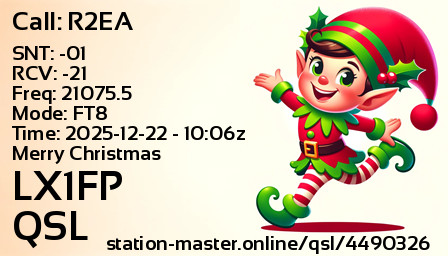 QSL Card for LX1FP QSO with R2EA