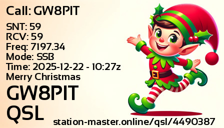 QSL Card for GW8PIT QSO with GW8PIT