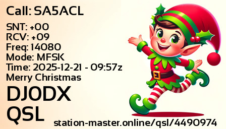 QSL Card for DJ0DX QSO with SA5ACL