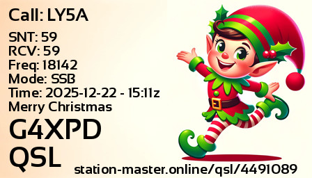 QSL Card for G4XPD QSO with LY5A
