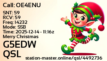 QSL Card for G5EDW QSO with OE4ENU