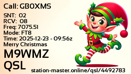 QSL Card for M9WMZ QSO with GB0XMS
