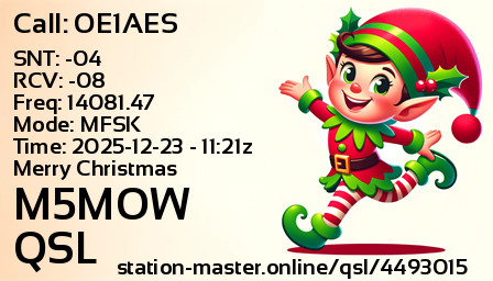 QSL Card for M5MOW QSO with OE1AES