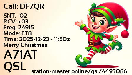 QSL Card for A71AT QSO with DF7QR