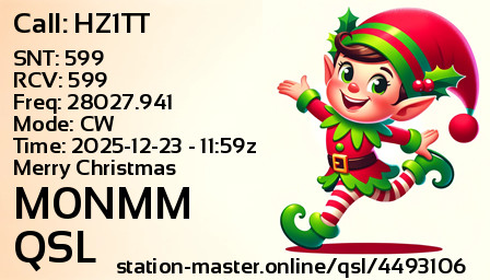 QSL Card for M0NMM QSO with HZ1TT