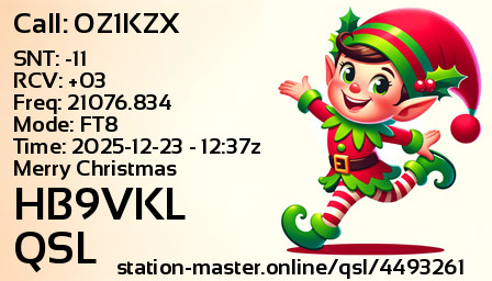 QSL Card for HB9VKL QSO with OZ1KZX