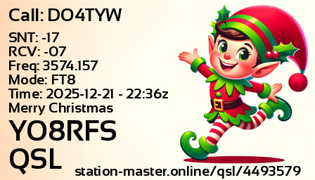 QSL Card for YO8RFS QSO with DO4TYW