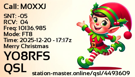 QSL Card for YO8RFS QSO with M0XXJ