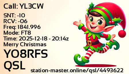 QSL Card for YO8RFS QSO with YL3CW