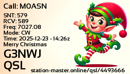 QSL Card for G3NWJ QSO with M0ASN
