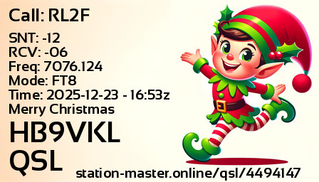 QSL Card for HB9VKL QSO with RL2F