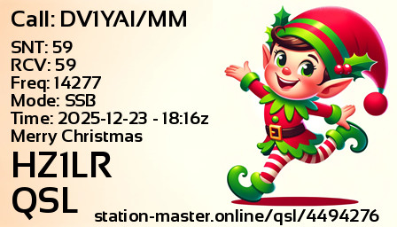 QSL Card for HZ1LR QSO with DV1YAI/MM