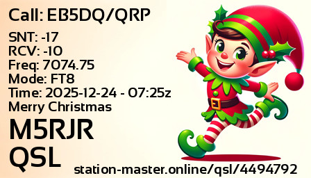 QSL Card for M5RJR QSO with EB5DQ/QRP