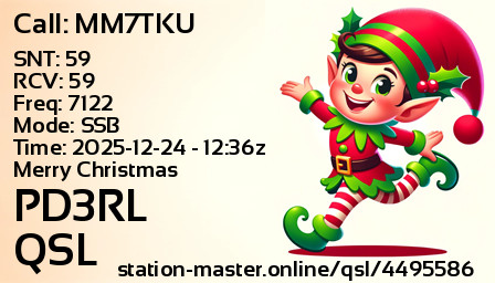 QSL Card for PD3RL QSO with MM7TKU