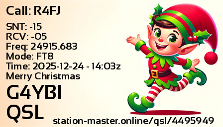 QSL Card for G4YBI QSO with R4FJ