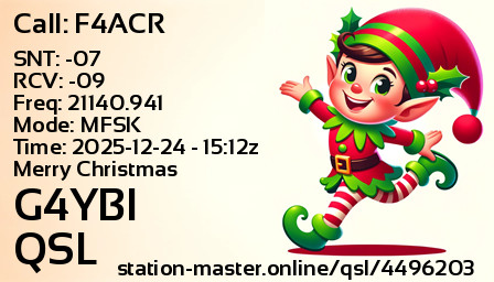 QSL Card for G4YBI QSO with F4ACR