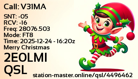 QSL Card for 2E0LMI QSO with V31MA