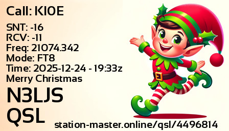 QSL Card for N3LJS QSO with KI0E