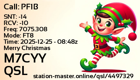 QSL Card for M7CYY QSO with PF1B