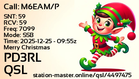 QSL Card for PD3RL QSO with M6EAM/P