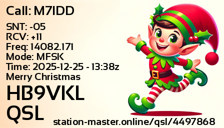QSL Card for HB9VKL QSO with M7IDD