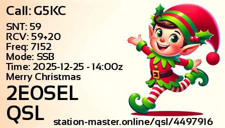 QSL Card for 2E0SEL QSO with G5KC