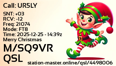 QSL Card for M/SQ9VR QSO with UR5LY