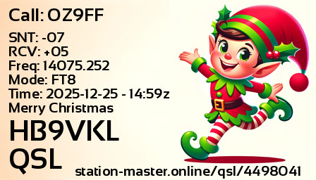 QSL Card for HB9VKL QSO with OZ9FF