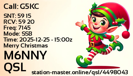 QSL Card for M6NNY QSO with G5KC