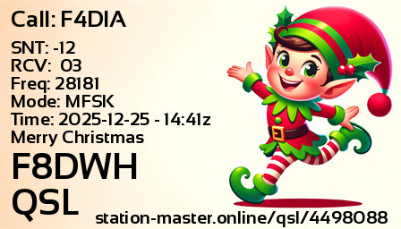 QSL Card for F8DWH QSO with F4DIA