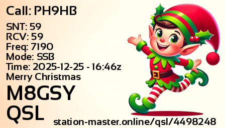 QSL Card for M8GSY QSO with PH9HB