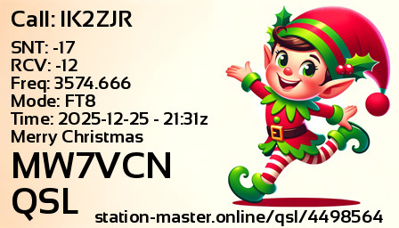 QSL Card for MW7VCN QSO with IK2ZJR