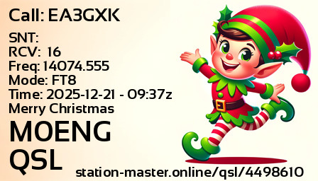 QSL Card for M0ENG QSO with EA3GXK