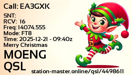 QSL Card for M0ENG QSO with EA3GXK