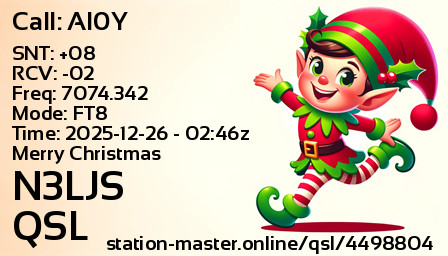 QSL Card for N3LJS QSO with AI0Y