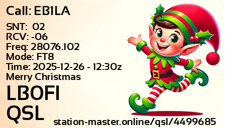QSL Card for LB0FI QSO with EB1LA