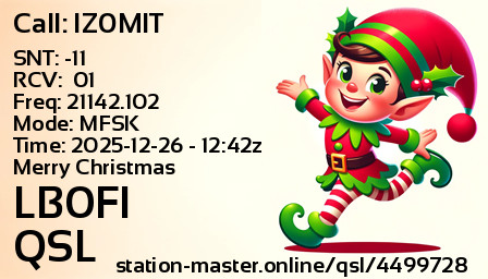 QSL Card for LB0FI QSO with IZ0MIT