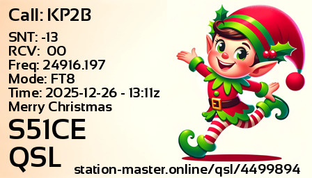 QSL Card for S51CE QSO with KP2B