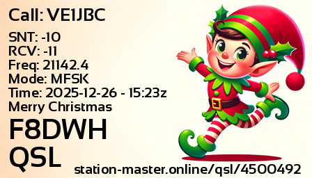 QSL Card for F8DWH QSO with VE1JBC